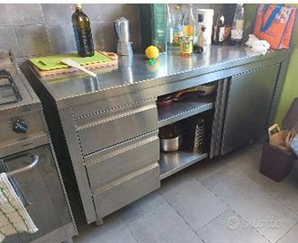 Tavolo Armadiato Professionale in Acciaio Inox
