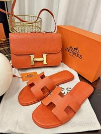 Set Borsa e Sandali Hèrmes Arancioni