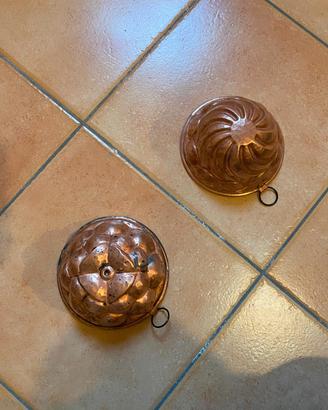 Set 2 tortiere rame vintage 16-17 cm 