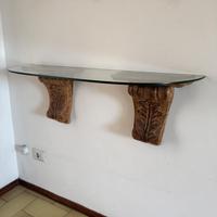 Mensole in legno indiano con cristallo