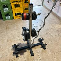 Pesi palestra (dischi) + portapesi + bilanciere W