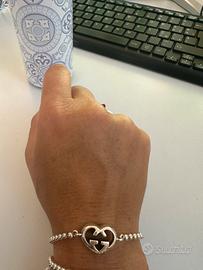 Bracciale Gucci originale in argento 925 cuore