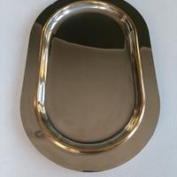 Vassoio acciaio inox bordo oro