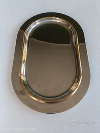 Vassoio acciaio inox bordo oro