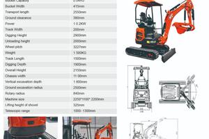 Mini escavatore GECO TECH GT15I KUBOTA POWERED