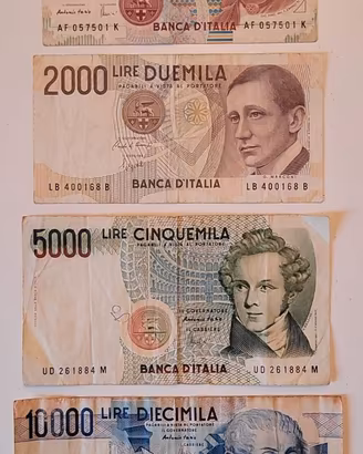 SERIE BANCONOTE ULTIME LIRE 1000-2000-5000-10000