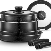 FOHERE Set di Pentole e Padelle da 8 Pezzi con 2 M