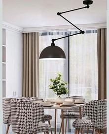 Lampadario in metallo nero stile industriale 