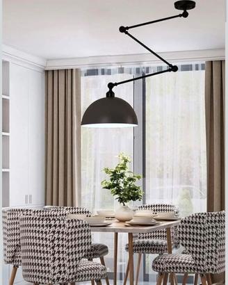 Lampadario in metallo nero stile industriale 