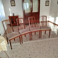 Sedie imbottite in legno di noce