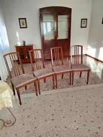 Sedie imbottite in legno di noce