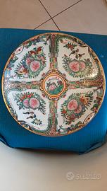 Grande piatto cinese Guang Cai in porcellana