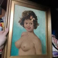 quadro cornice vintage dipinto e controfirmato i c