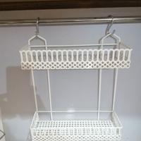 Porta oggetto in metallo bianco per cucina e bagno