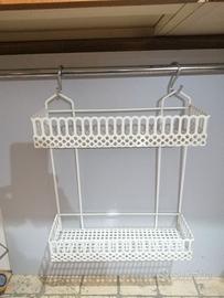 Porta oggetto in metallo bianco per cucina e bagno