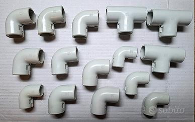 LOTTO 15 PZ. GIUNTI A T CURVE 90° PER CANALINE 