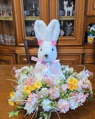 Centrotavola pasquale con coniglietti