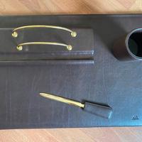 Set scrivania in vera pelle