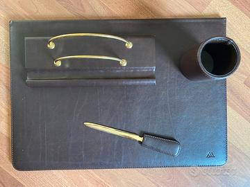 Set scrivania in vera pelle