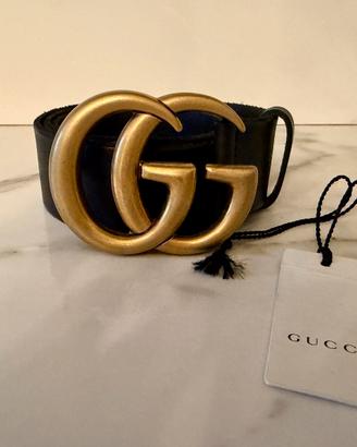Cintura Gucci GG Marmont nera