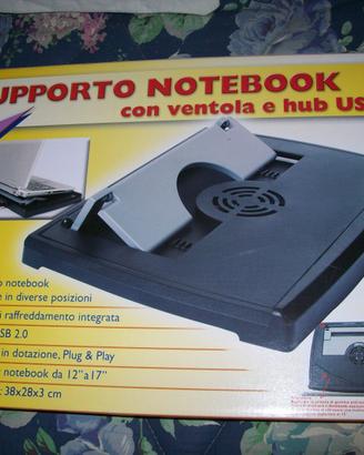 Supporto base notebook ventola e HUB USB 4 porte