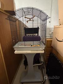 Gabbietta per uccelli IMAC con supporto a rotelle