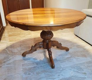 Tavolo tondo allungabile in stile Luigi Filippo