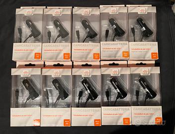 Set 10pz Caricatore auto MicroUSB smartphone nuovi