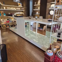 Bancone negozio design laccato bianco