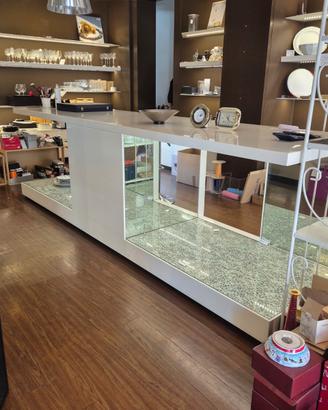 Bancone negozio design laccato bianco