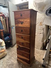 Cassettiera in legno, 7 cassetti