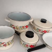 Set pentole smaltate vintage complete- casseruole