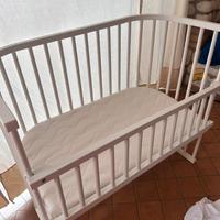 Lettino  BABYBAY lbianco + materasso e spondina