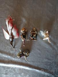  collezione folletti elfi fate e gnomi 4 pezzi +1