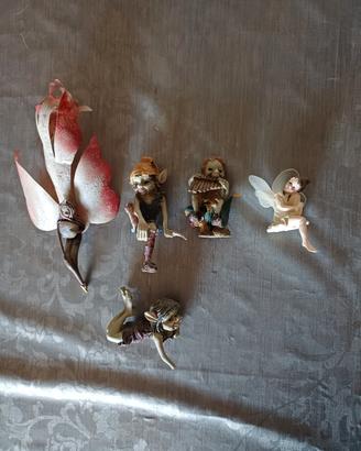  collezione folletti elfi fate e gnomi 4 pezzi +1