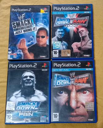 Lotto 4 Giochi PS2 Wrestling Smack Down Raw PAL