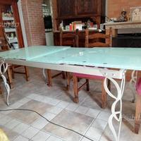 Tavolo allungabile in cristallo 11mm 90x205cm