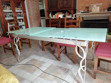 Tavolo allungabile in cristallo 11mm 90x205cm