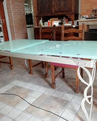 Tavolo allungabile in cristallo 11mm 90x205cm