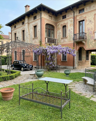 DaVILLAveneta900TAVOLO"BISTROT"marmo+DIVANOferroBA