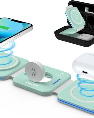 Caricatore Wireless Pieghevole 3 in 1