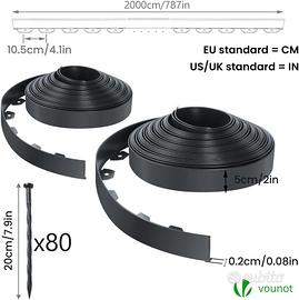 bordo giardino flessibile 40 m plastica 5 cm chiod