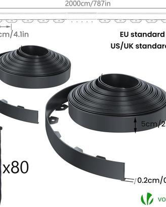 bordo giardino flessibile 40 m plastica 5 cm chiod