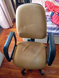 Sedia Poltrona ufficio scrivania beige cammello