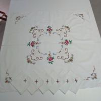 Tovaglia da thè+6 tovaglioli Vintage punto a croce