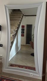 Specchio da parete sagomato 200x100 cornice Bianco
