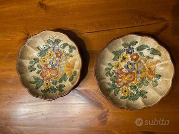 2 piatti Deruta dipinti a mano
