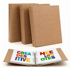Set 4 Raccoglitori Ad Anelli A5 in Carta Kraft mar