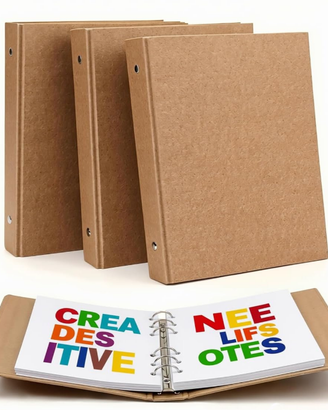 Set 4 Raccoglitori Ad Anelli A5 in Carta Kraft mar