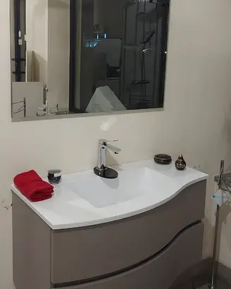 Mobile bagno Flex04 91x46/35 laccato canapa opaco